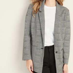 Old Navy grey jacquard boyfriend blazer. Size Large.